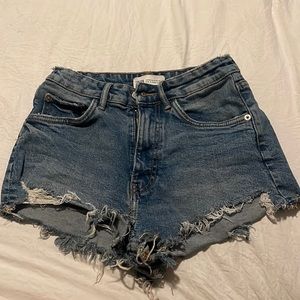Zara denim high waisted shorts